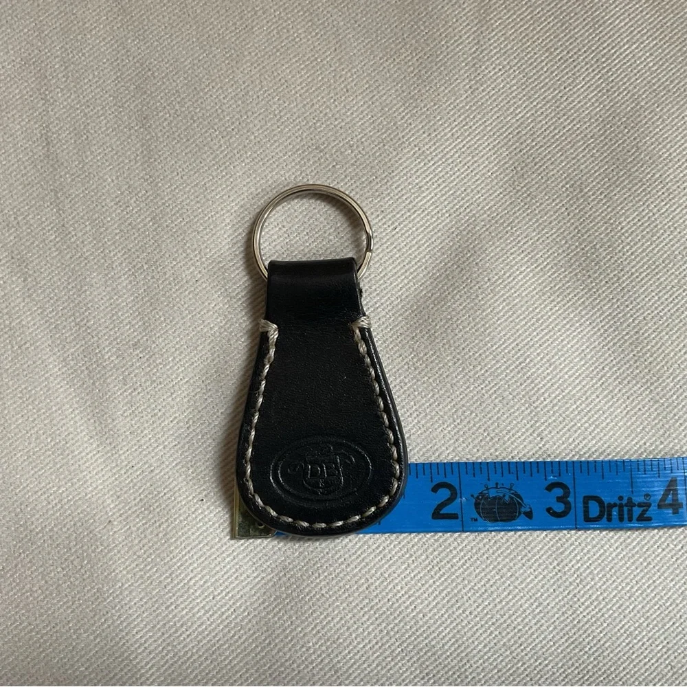 Dooney & Bourke Black Leather Key Ring Key Fob